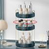 image360 Rotating Makeup Organizer for Vanity Bathroom Countertop Spinning Perfume Organizer HighCapacity Cosmetic and Skincare Dresser Make Up Holder Rack 2 Tiers GreyBlue