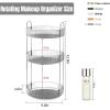 image360 Rotating Makeup Organizer for Vanity Bathroom Countertop Spinning Perfume Organizer HighCapacity Cosmetic and Skincare Dresser Make Up Holder Rack 2 Tiers YellowClassic Grey