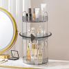 image360 Rotating Makeup Organizer for Vanity Bathroom Countertop Spinning Perfume Organizer HighCapacity Cosmetic and Skincare Dresser Make Up Holder Rack 2 Tiers YellowClassic Grey
