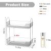 imageBathroom Counter Organizer Countertop Shelf Skincare Organizer Perfume Holder for Dresser Bathroom Countertop Tray for Cosmetic Skin Care Lipstick 2 Tiers Grey