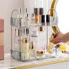 imageBathroom Counter Organizer Countertop Shelf Skincare Organizer Perfume Holder for Dresser Bathroom Countertop Tray for Cosmetic Skin Care Lipstick 2 Tiers Grey