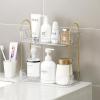 imageBathroom Counter Organizer Countertop Shelf Skincare Organizer Perfume Holder for Dresser Bathroom Countertop Tray for Cosmetic Skin Care Lipstick 2 Tiers White
