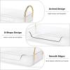 imageBathroom Counter Organizer Countertop Shelf Skincare Organizer Perfume Holder for Dresser Bathroom Countertop Tray for Cosmetic Skin Care Lipstick 2 Tiers White