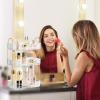 imageBathroom Counter Organizer Countertop Shelf Skincare Organizer Perfume Holder for Dresser Bathroom Countertop Tray for Cosmetic Skin Care Lipstick 3 Tiers White