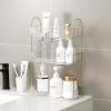 imageBathroom Counter Organizer Countertop Shelf Skincare Organizer Perfume Holder for Dresser Bathroom Countertop Tray for Cosmetic Skin Care Lipstick 3 Tiers White