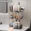 imageBathroom Counter Organizer Large Capacity Vanity Tray Shelf Organizer Easy Assembly Storage for Bathroom Undersink Cabinet and Cabinet Organization Grey 2TiersGray
