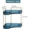 imageCorner Bathroom Counter Organizer Bathroom Countertop Shelf Makeup Organizer for Vanity Perfume Tray for Corner Storage 2 Tiers Blue