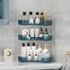 imageCorner Bathroom Counter Organizer Bathroom Countertop Shelf Makeup Organizer for Vanity Perfume Tray for Corner Storage 3 Tiers Blue
