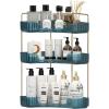 imageCorner Bathroom Counter Organizer Bathroom Countertop Shelf Makeup Organizer for Vanity Perfume Tray for Corner Storage 3 Tiers Blue