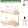 imageCorner Bathroom Counter Organizer Bathroom Countertop Shelf Makeup Organizer for Vanity Perfume Tray for Corner Storage 3 Tiers WhiteGold