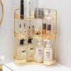 imageCorner Bathroom Counter Organizer Bathroom Countertop Shelf Makeup Organizer for Vanity Perfume Tray for Corner Storage 3 Tiers WhiteGold