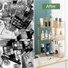 imageCorner Bathroom Counter Organizer Bathroom Countertop Shelf Makeup Organizer for Vanity Perfume Tray for Corner Storage 3 Tiers WhiteGold