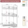 imageCorner Bathroom Counter Organizer Bathroom Countertop Shelf Makeup Organizer for Vanity Perfume Tray for Corner Storage 3 Tiers WhiteGray