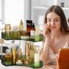 imageCorner Bathroom Counter Organizer Bathroom Countertop Shelf Makeup Organizer for Vanity Perfume Tray for Corner Storage 3 Tiers WhiteGreen