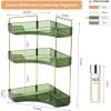 imageCorner Bathroom Counter Organizer Bathroom Countertop Shelf Makeup Organizer for Vanity Perfume Tray for Corner Storage 3 Tiers WhiteGreen