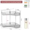 imageCorner Bathroom Counter Organizer Bathroom Countertop Shelf Makeup Organizer for Vanity Perfume Tray for Corner Storage 3 Tiers WhiteGrey