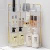 imageCorner Bathroom Counter Organizer Bathroom Countertop Shelf Makeup Organizer for Vanity Perfume Tray for Corner Storage 3 Tiers WhiteWhite