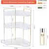 imageCorner Bathroom Counter Organizer Bathroom Countertop Shelf Makeup Organizer for Vanity Perfume Tray for Corner Storage 3 Tiers WhiteWhite