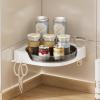 imageCorner Shower Caddy Rotation Shower Organizer Corner Shower Shelf with 2 Hooks Adhesive No Drilling Wall Mounted Shelves for Bathroom Kitchen Black