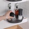 imageCorner Shower Caddy Rotation Shower Organizer Corner Shower Shelf with 2 Hooks Adhesive No Drilling Wall Mounted Shelves for Bathroom Kitchen Black