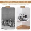 imageCorner Shower Caddy Rotation Shower Organizer Corner Shower Shelf with 2 Hooks Adhesive No Drilling Wall Mounted Shelves for Bathroom Kitchen Black