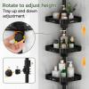 imageCorner Shower Caddy Tension Pole 4layer adjustable storage rack Rustproof bathroom organizer for shower and bathtubDrill FreeFits 3346 to 124 Inch Height Black Black four layersBlack four layers