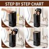 imageMakeup Brush Holder with Lid Cosmetic Tools OrganizerBlackBlack