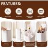 imageMakeup Brush Holder with Lid Cosmetic Tools OrganizerBlackWhite