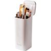 imageMakeup Brush Holder with Lid Cosmetic Tools OrganizerBlackWhite