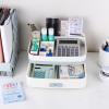 imageMakeup Organizer for Vanity Large Capacity Drawer Bathroom Counter Organizer for Cosmetic Skincare Lipstick Blue