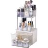 image2Drawer Bathroom Organizer MultiPurpose Makeup Storage Rack for Vanity 2Tier Cosmetic Organizer White