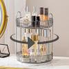 image360 Rotating Makeup Organizer for Vanity Bathroom Countertop Spinning Perfume Organizer HighCapacity Cosmetic and Skincare Dresser Make Up Holder Rack 2 Tiers GreyClassic Grey