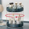 image360 Rotating Makeup Organizer for Vanity Bathroom Countertop Spinning Perfume Organizer HighCapacity Cosmetic and Skincare Dresser Make Up Holder Rack 2 Tiers YellowBlue