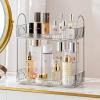 imageBathroom Counter Organizer Countertop Shelf Skincare Organizer Perfume Holder for Dresser Bathroom Countertop Tray for Cosmetic Skin Care Lipstick 2 Tiers Grey