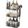 imageBathroom Counter Organizer Large Capacity Vanity Tray Shelf Organizer Easy Assembly Storage for Bathroom Undersink Cabinet and Cabinet Organization Grey 2TiersGray