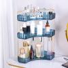 imageCorner Bathroom Counter Organizer Bathroom Countertop Shelf Makeup Organizer for Vanity Perfume Tray for Corner Storage 3 Tiers Blue
