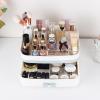 imageMakeup Organizer for Vanity Large Capacity Drawer Bathroom Counter Organizer for Cosmetic Skincare Lipstick Blue
