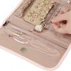 imageNISHEL Travel Jewelry Organizer Case Foldable Storage Roll for Necklaces Earrings Bracelets Rings Watch Pink