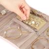 imageNISHEL Travel Jewelry Organizer Case Foldable Storage Roll for Necklaces Earrings Bracelets Rings Watch Pink