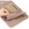 imageNISHEL Travel Jewelry Organizer Case Foldable Storage Roll for Necklaces Earrings Bracelets Rings Watch Pink