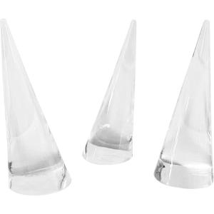 imageCANITORON 3PCS Small Ring Display StandAcrylic Solid Cone Ring Holder for Finger Rings DisplayWedding RingsClear