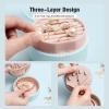 imageCANITORON Small Travel Jewelry BoxMini Portable HIPS Plastic Jewelry Organizer 2Layers Display Storage Case for Women EarringsEarring BacksNecklacesBraceletsLipstickRingsBlue