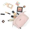 imageNISHEL Travel Makeup Bag for Women with Custom Front Pockets Large Wideopen Case Portable Essentials Organizer To Hold TravelSize Accessory Bottles Cosmetics Brushes And More PinkPink