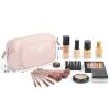imageNISHEL Travel Makeup Bag for Women with Custom Front Pockets Large Wideopen Case Portable Essentials Organizer To Hold TravelSize Accessory Bottles Cosmetics Brushes And More PinkPink