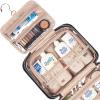 imageNISHEL Travel Toiletry Bag for women Portable Hanging Organizer for FamilySized Shampoo Conditioner Brushes Set Makeup Accessories Extra Large Size Black