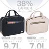 imageNISHEL Travel Toiletry Bag for women Portable Hanging Organizer for FamilySized Shampoo Conditioner Brushes Set Makeup Accessories Extra Large Size Black