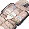 imageNISHEL Travel Toiletry Bag for women Portable Hanging Organizer for FamilySized Shampoo Conditioner Brushes Set Makeup Accessories Extra Large Size Black