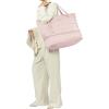 imageNISHEL Doublelayer Weekender Bags for Women Personal Item Duffle Bag with Shoes Compartment Large Capacity Travel Bag Overnight Luggage Bag with Pocket Pink