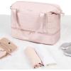 imageNISHEL Doublelayer Weekender Bags for Women Personal Item Duffle Bag with Shoes Compartment Large Capacity Travel Bag Overnight Luggage Bag with Pocket Pink