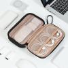 imageNISHEL Travel Cord Organizer Case Double Layers Tech Electronic Bag Essentials for Charger Cable Phone Flash driveLakeBlueBlack